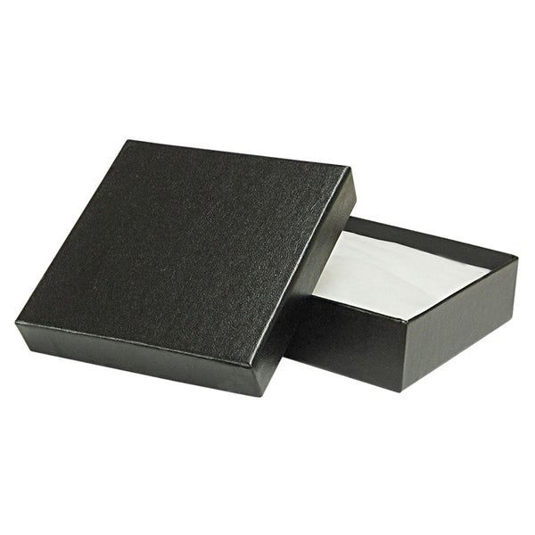Black Cotton Fill Boxes - 3 1/2" x 3 1/2" x 1"