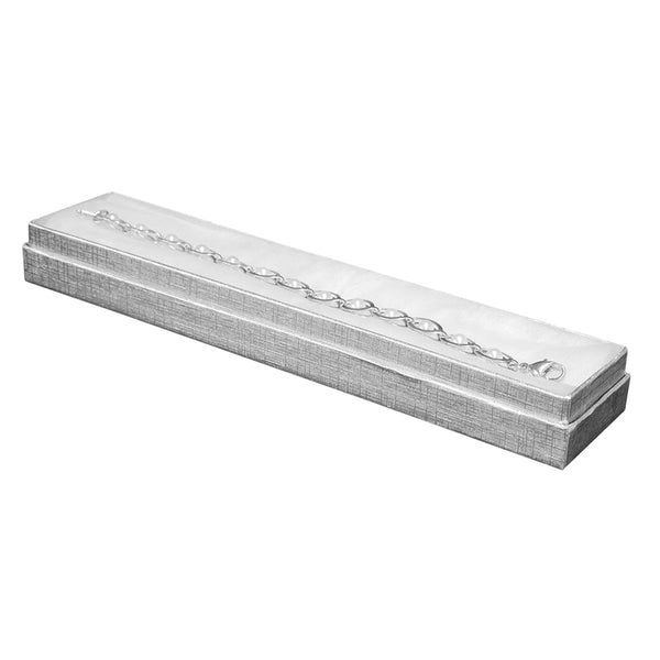 Silver Linen Cotton Fill Box - 8" x 1 3/4" x 3/4"