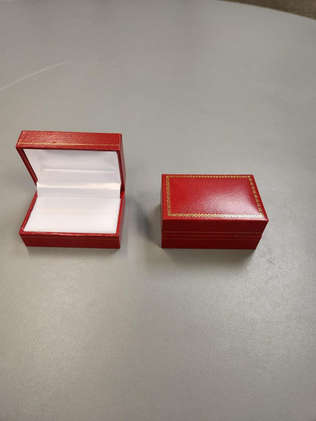 Red  Square Cornered Double Ring Box (CLEARANCE)