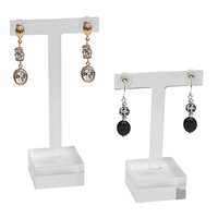 Clear Acrylic T Earring Square Base Set