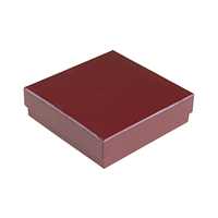 Burgundy Cotton Fill Boxes - 3 1/2" x 3 1/2" x 1"