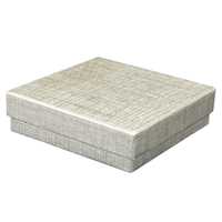 Silver Linen Cotton Fill Boxes - 3 1/2" x 3 1/2" x 1"