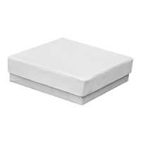 White Cotton Filled Boxes - 3 1/2" x 3 1/2" x 1"