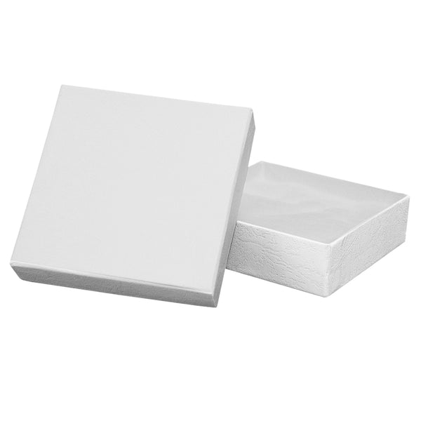 White Cotton Filled Boxes - 3 1/2" x 3 1/2" x 1"