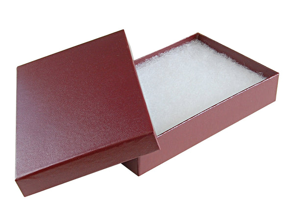 Burgundy Cotton Fill Box - 5 1/2" x 3 1/2" x 1"