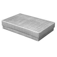 Silver Linen Cotton Fill Boxes - 5 1/2" x 3 1/2" x 1"