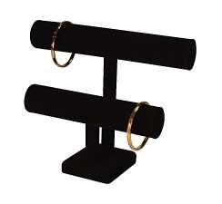 Black Velvet Double Bracelet T-Bar Stand